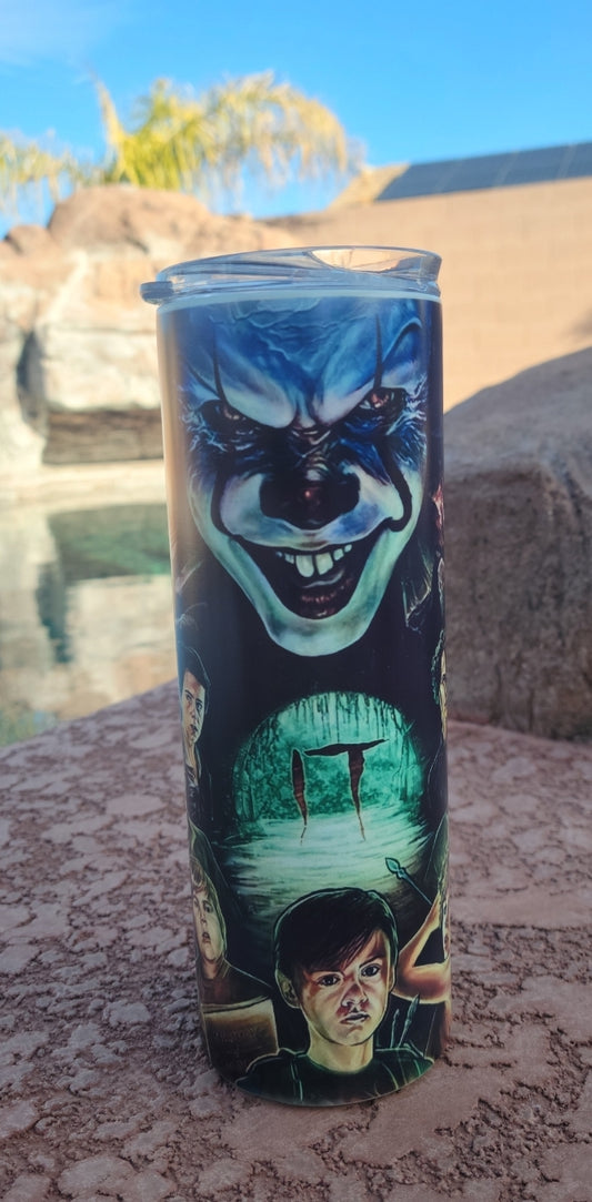 IT pennywise inspired glow in the dark tumbler
